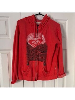 Roxy Orange Fleece Hoodie Size S